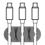 POWERTECH Οργανωτής καλωδίων σιλικόνης TIES-011, 5 καλωδίων, 6τμχ - Image 2