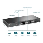 TP-LINK L2+ Managed Switch TL-SG3428X, 24-Port Gigabit, 4x SFP+, Ver.1.4 - Image 3