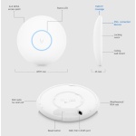 UBIQUITI Access Point UniFi U6 Pro, Wi-Fi 6, 5.300Mbps, 2.4/5GHz, PoE - Image 3