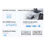 MINISFORUM mini PC UN100L, Intel CPU N100, 16/512GB SSD, Windows 11 Pro - Image 3