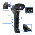 GTCODESTAR barcode scanner X-9701B, 1D & 2D, ενσύρματο & ασύρματο, Bluetooth, 2000mAh, μαύρο - Image 4