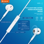YISON earphones με μικρόφωνο X7, Lightning σύνδεση, Φ14mm, 1.2m, λευκά - Image 2