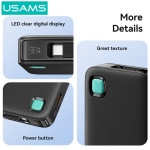 USAMS power bank CD224 με καλώδιο USB-C, 2x θύρες εξόδου, 10000mAh, 20W, μαύρο - Image 4