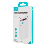 USAMS power bank CD224 με καλώδιο USB-C, 2x θύρες εξόδου, 10000mAh, 20W, λευκό - Image 5