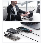 USAMS power bank CD228 με 2x καλώδια, 2x θύρες εξόδου, 10000mAh, 20W, γκρι - Image 3