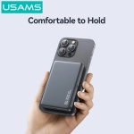 USAMS power bank CD242, magnetic wireless, USB-C έξοδος, 10000mAh, 20W, γκρι - Image 4