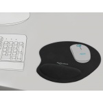 DELOCK mousepad 12040 με gel στήριγμα καρπού, 230 x 202mm, μαύρο - Image 2