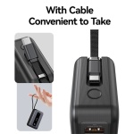 USAMS power bank CD243 με καλώδιο USB-C, 2x θύρες εξόδου, 20000mAh, 65W, γκρι - Image 3