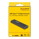 DELOCK θήκη για M.2 NVMe PCIe/SATA SSD 42031, 20Gbps, tool free, μαύρη - Image 5