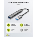 GOOBAY USB hub 74456, 4x θυρών, USB 3.2, 5Gbps, USB σύνδεση, γκρι - Image 4