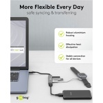 GOOBAY USB hub 74456, 4x θυρών, USB 3.2, 5Gbps, USB σύνδεση, γκρι - Image 5