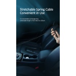 USAMS φορτιστής αυτοκινήτου C22 με καλώδιο 3 σε 1 & οθόνη, 3.4A, μαύρος - Image 4