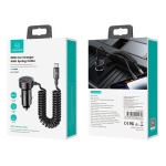 USAMS φορτιστής αυτοκινήτου US-CC167 με καλώδιο, USB/USB-C, 60W, μαύρος - Image 4