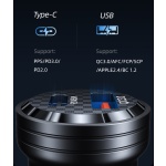 USAMS φορτιστής αυτοκινήτου US-CC175, USB & USB-C, 45W, QC & PD, μαύρος - Image 3