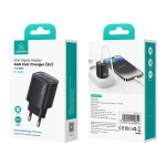 USAMS φορτιστής τοίχου US-CC229, USB & USB-C, 30W, GaN, μαύρος - Image 4