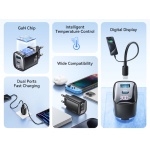 USAMS φορτιστής τοίχου US-CC229, USB & USB-C, 30W, GaN, λευκός - Image 2