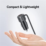 USAMS φορτιστής αυτοκινήτου CC287 με 2 σε 1 καλώδιο, USB/USB-C θύρες, 66W, μαύρος - Image 3