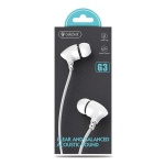 CELEBRAT earphones με μικρόφωνο G3, 3.5mm σύνδεση, Φ10mm, 1.2m, λευκά - Image 4