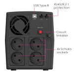 POWERTECH UPS Line Interactive PT-1298 με οθόνη, 2200VA, 1320W, 4x Schuko, 2x RJ45/RJ11, USB Type B - Image 2