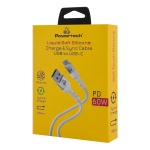POWERTECH καλώδιο USB-C σε USB PTR-0162, σιλικόνης, 60W, 480Mbps, 1m, λευκό - Image 2