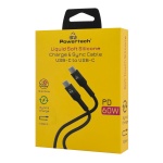POWERTECH καλώδιο USB-C PTR-0163, σιλικόνης, 60W, 480Mbps, 1m, μαύρο - Image 2