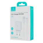 USAMS φορτιστής τοίχου SCXLTZ02 με καλώδιο USB-C, USB, 18W, λευκός - Image 3