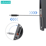 USAMS φορτιστής αυτοκινήτου US-SJ649 για Tesla(3/Y), με 2x καλώδια, USB/USB-C θύρες, 60W, γκρι - Image 3