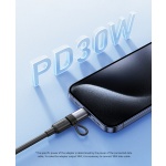 USAMS αντάπτορας USB-C σε Lightning US-SJ677, 30W, 480Mbps, γκρι - Image 2