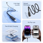 USAMS καλώδιο Lightning σε USB US-SJ689, 2.4A, 480Mbps, 1m, λευκό - Image 2