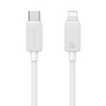 USAMS καλώδιο Lightning σε USB-C US-SJ692, 30W, 480Mbps, 1m, λευκό