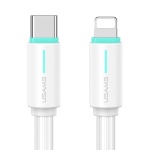 USAMS καλώδιο Lightning σε USB-C US-SJ735, 30W, 480Mbps, 1m, λευκό