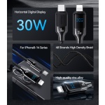 USAMS καλώδιο Lightning σε USB-C SJ741, 30W, 480Mbps, 1.2m, λευκό - Image 2