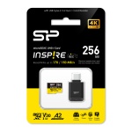 SILICON POWER κάρτα μνήμης microSDXC Inspire με card reader, 256GB, UHS-I U3 A1 V30 - Image 2