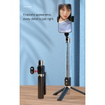 USAMS selfie stick ZB324 με τρίποδο, έως 110cm, Bluetooth, μαύρο - Image 4