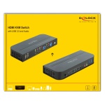 DELOCK HDMI KVM Switch 11481, 2 ports, USB 3.0, Audio, 4K/60Hz, μαύρο - Image 3