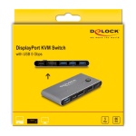 DELOCK DisplayPort KVM switch 18646 με 4x θύρες USB 5Gbps, 8K/30Hz, γκρι - Image 3