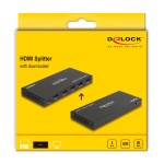 DELOCK HDMI splitter 18652 με downscaler πλήκτρο, 4 σε 1, 4K/60Hz, μαύρο - Image 3