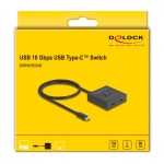DELOCK USB-C switch 18911, 2 σε 1 bidirectional, 10Gbps, 8K, 100W, μαύρο - Image 4