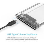 ORICO θήκη για 2.5" SATA HDD/SSD 2139C3, 5Gbps, διάφανη - Image 3