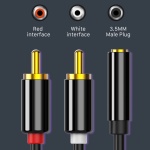 CABLETIME καλώδιο ήχου 3.5mm σε 2x RCA CT-H12G, 20cm, μαύρο - Image 3