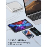 LDNIO σταθμός φόρτισης Q605, 3x USB-C & 3x USB, 120W, PD/QC, μαύρος - Image 3