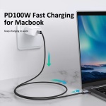 CABLETIME καλώδιο USB-C σε USB-C CT-C160-U31-TB3, 100W, 40Gbps, 4K/60Hz, 0.5m, μαύρο - Image 2