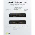 GOOBAY HDMI splitter 58480, 2 σε 1, 4K/30Hz, μαύρο - Image 4