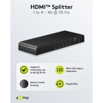 GOOBAY HDMI splitter 58482, 4 σε 1, 4K/30Hz, μαύρο - Image 3