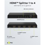 GOOBAY HDMI splitter 58482, 4 σε 1, 4K/30Hz, μαύρο - Image 4