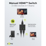 GOOBAY HDMI switch 58486, 2-in σε 1-out, 4K/60Hz, μαύρο - Image 2