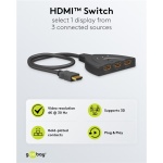 GOOBAY HDMI switch 58487, 3-in σε 1-out, 4K/30Hz, μαύρο - Image 3
