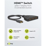 GOOBAY HDMI switch 58488, 3-in σε 1-out, 4K/60Hz, μαύρο - Image 3
