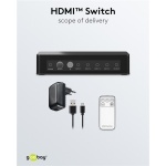 GOOBAY HDMI switch 58489 με τηλεχειριστήριο, 4 σε 1, 4K/60Hz, μαύρο - Image 4