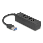 DELOCK USB hub 64350, 4x θυρών, USB 3.0, 5Gbps, USB σύνδεση, μαύρος